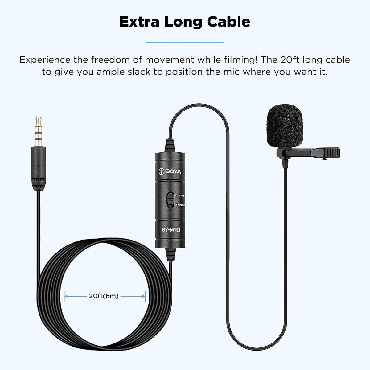 Boya BYM1S Universal Lavalier Microphone Without Battery