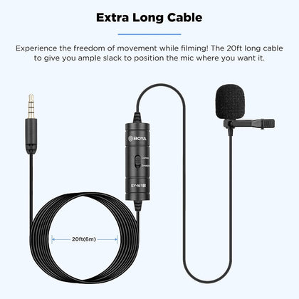 Boya BY-M1S Universal Lavalier Microphone Without Battery