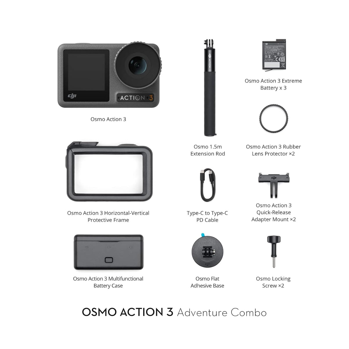 DJI Osmo Action 3 Adventure Combo Optical Zoom 4X Vlog Camera For 