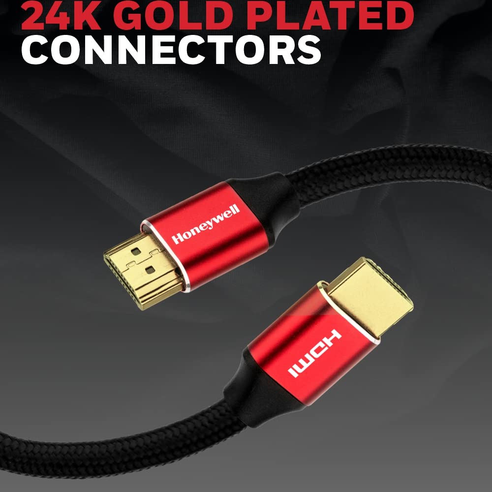 Honeywell 2 Meter Ultra High Speed HDMI Cable 2.1 Compliant Braided  HC000013/HDM/2M/RED/V2.1 – Maharashtra Electronics