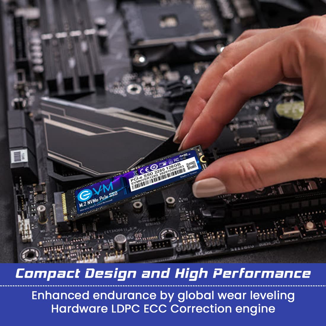 EVM 128GB M.2 NVMe Internal SSD,Ultra Low Power Consumption, Performance Fast