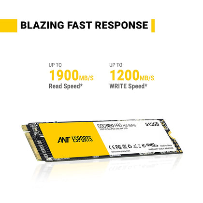 ANT Esports 690 Neo Pro M.2 NVMe 512GB SSD,Speed Upto 1900MB/s of Read, 1200MB/s of Write