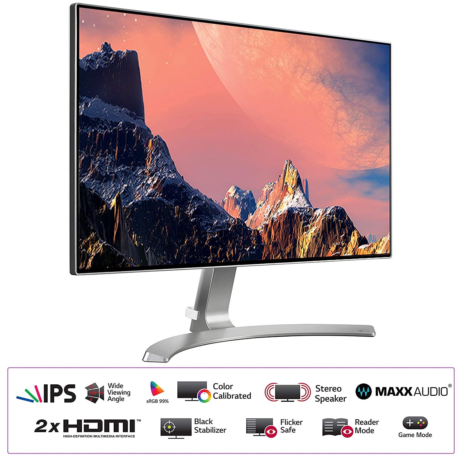 LG 24MP88HV 4 Sided Borderless LED IPS Panel With VGA,HDMI Built in Speakers 23.8
