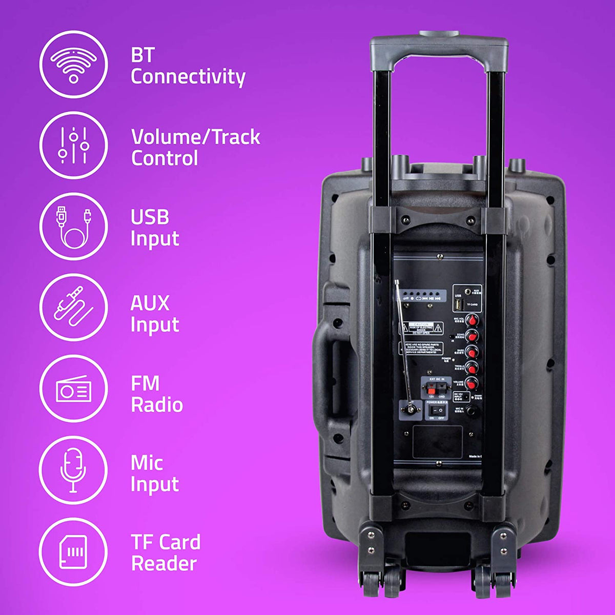 Tf Card Artis Bt912 Artis Bluetooth Trolley Speaker Buy Artis