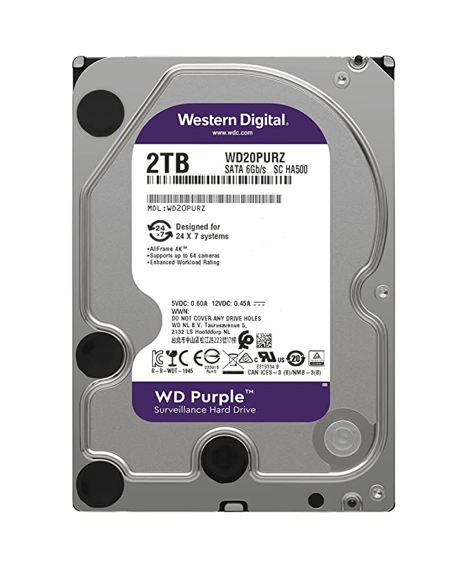 WD Purple 2TB Surveillance HDD Wester Digital 3.5 