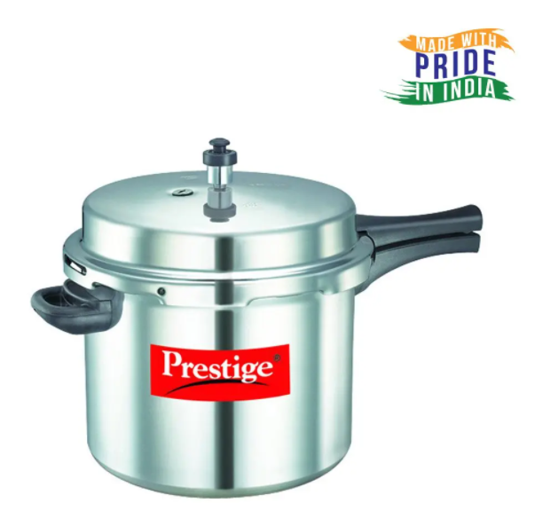 Prestige Popular Aluminum Pressure Cooker, 5 L, Silver