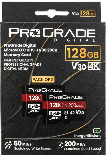 ProGrade Digital 128GB MicroSDXC UHS-1 V30 Memory Card-2 Pack-PGMSD128GBSP2NA