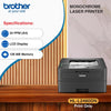 Brother HL-L2460DN Auto Duplex Laser Printer, 34 PPM Print Speed, LCD Display, 128 MB Memory, LAN, USB, 250 Sheet Paper Tray, 3000 Pages Inbox Toner