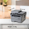 Brother MFC L2701D Auto Duplex Multifunction (Print, Scan, Copy, Fax) Laser Printer With 30 PPM Print Speed, Automatic Document Feeder, 2 in 1 ID Copy Button, 2-line LCD Display, 250 Sheets Paper Tray