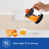 PHILIPS HD2799/00 Citrus Press Juicer Large size with 1L Capacity, 25W, Clear white transparent jar, 2 way rotation