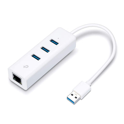 TP-link UE330 USB 3.0 3-Port Hub & Gigabit Ethernet Adapter 2 in 1 USB Adapter - Plug and Play