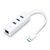 TP-link UE330 USB 3.0 3-Port Hub & Gigabit Ethernet Adapter 2 in 1 USB Adapter - Plug and Play