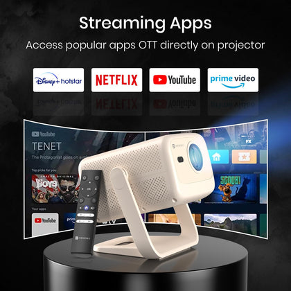 Portronics Beem 480 Smart LED Projector with 1080p Full HD Resolution, 5100 Lumens, Built in OTT Apps, HDMI (White)