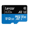Lexar 512GB microSDXC High-Performance 633x Card with Adapter