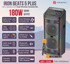 Portroncis Iron Beats 5 Plus 180W Output Sound Dual Wireless Karaoke Mic Bluetooth Speaker