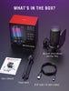 FIFINE A6V Gaming USB Microphone for PC PS5, Condenser Mic with Quick Mute, RGB Indicator, Tripod Stand, Pop Filter, Shock Mount, Gain Control for Streaming Discord Twitch Podcasts Videos- AmpliGame
