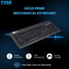 TVS ELECTRONICS Gold Prime Mechanical Wired Keyboard | Dustproof Key switches | Guaranteed 50 Million keystrokes | 1.5 Meter USB Cable, USB Gold Keyboard (Black)