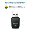 TP-Link Archer T2U AC600 USB 2.0, 433 Mbps WiFi Wi-Fi Speed Wireless Dual Band USB Adapter for PC, Desktop, Laptop and Tablet (Supports Windows XP/7/8/8.1/10/11, Mac OS 10.15 and Earlier, Linux, Black