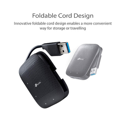 TP-Link UH400 USB 3.0 4-Port Portable Data Hub for Mac, iMac, MacBook Pro Air, Ultrabooks, Tablet, Laptop and Any PC, Windows, Mac OS X and Linux Systems- Black