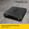 ProGrade Digital CFast 2.0 & SDHC/SDXC UHS-II USB 3.1 Gen 2 Dual-Slot Card Reader, Black, (PGRWCFASDANA)