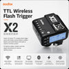 Godox X2T-C TTL Wireless Flash Trigger for Canon, Bluetooth Connection, 1/8000s HSS, TCM Function, 5 Separate Group Buttons, Relocated Control-Wheel, Hotshoe Locking, AF Assist Light