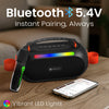 Portronics 25W Apollo 20 Wireless Bluetooth Portable Speaker with Dual Wireless Karaoke Mic, 5 Hour Playtime, RGB LED Light, Bluetooth V5.4, Easy Grab Handle, USB-A Port, Type C Charging(Black)