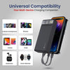 Portronics Luxcell Bind 20k 20000mAh Powerbank with 22.5W Fast Charging, in-Built Type C PD(Input & Output) /8 Pin Cable, LED Indicator, USB-A Mach Output, Compatible with Smartphones,Tablets(Black)