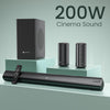 Portronics CineArc 200W Bluetooth Soundbar with Wired Subwoofer for Deep Bass, 5.1 Channel Home Theatre, HD Sound,Multiple EQ Modes, BT 5.4V,HDMI, Optical, AUX, Sleek Remote Control(Black)