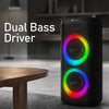 Portronics Dash 14 120W Party Speaker with Wireless Karaoke Mic, 4 Hours Playtime, Bass Boost Technology, RGB LED Lights, Dual Bass Driver, BT V5.3, USB/AUX in, Type C Charging(Black)