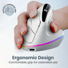 Portronics Toad Ergo 3 Ergonomic Wireless Mouse with RGB, 2400 DPI, Dual Mode BT & 2.4GHz Connectivity, Rechargeable Battery, 6 Buttons, Adjustable DPI, Silent Clicks