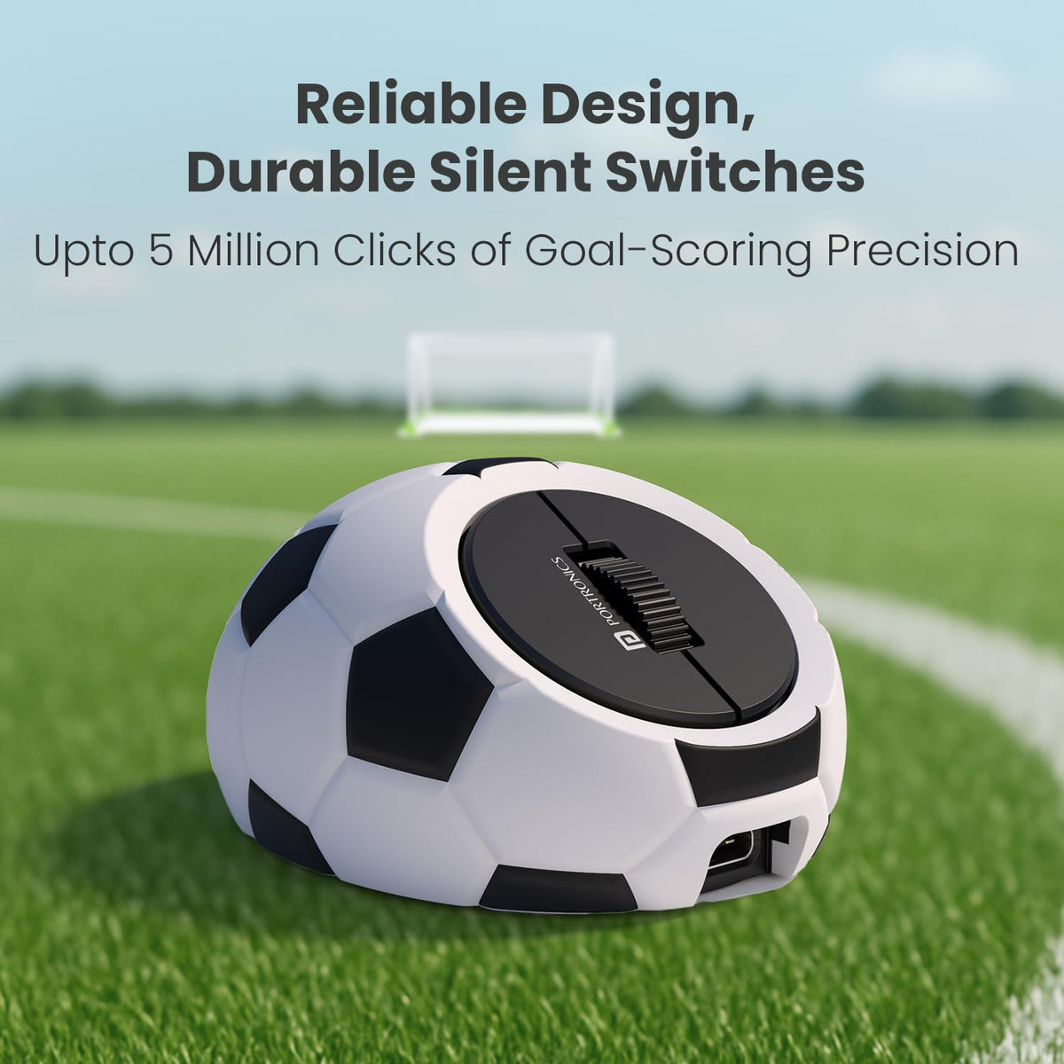 Portronics ToadPlay Football Mini Wireless Bluetooth Mouse with Dual W ...