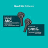 FINGERS ANC-HopBeats TWS Earbuds (Quad Mics with ANC & SNC™ (Surround Noise Cancellation) Technology, Snap & Pair™ Technology, Deep Bass, 22-Hour Playtime, 3 Sound Effects, IPX4 Rating), Rich Black