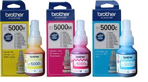 Brother BT5000 & BT60BK Genuine Ink Bottles -Set of 4 Bottles For Brother T300,T500,T700W,T800W for Printers