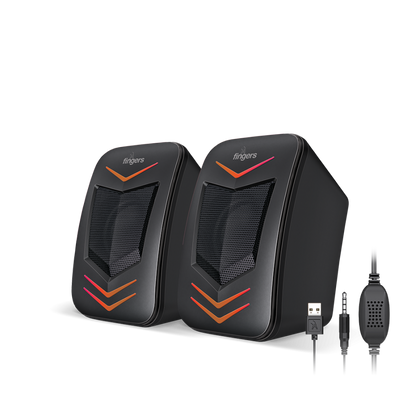 FINGERS RGB-FunBeats USB Powered Stereo 6 W Laptop/Desktop Speaker  (Midnight Black, 2.0 Channel)