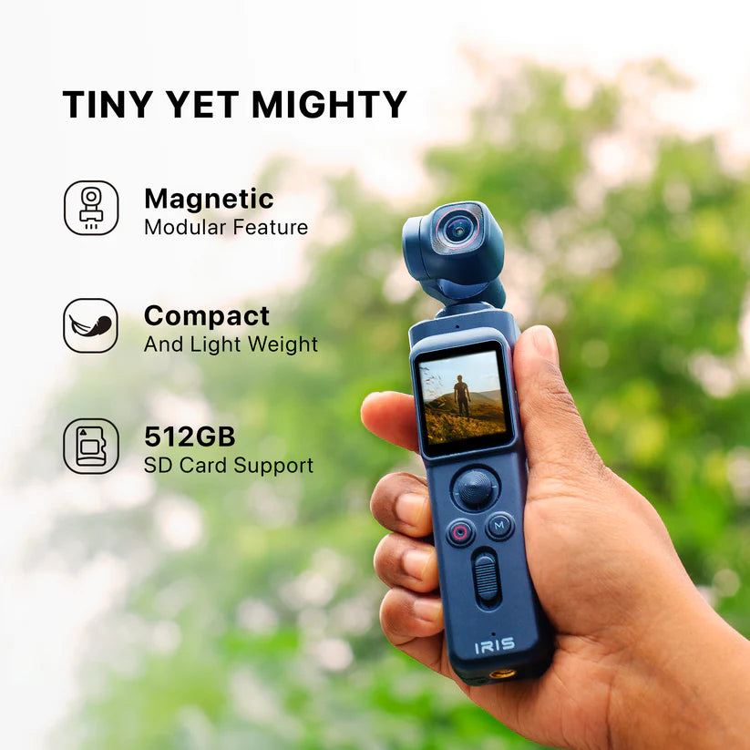 IZI IRIS Pocket 4K Camera 1/1.3" CMOS, Detachable Dual Display, 3-Axis ...