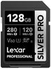 Lexar Professional 128GB Silver Pro SDXC UHS-II Memory Card C10, U3, V60 Upto 280MB/s Read SD Card
