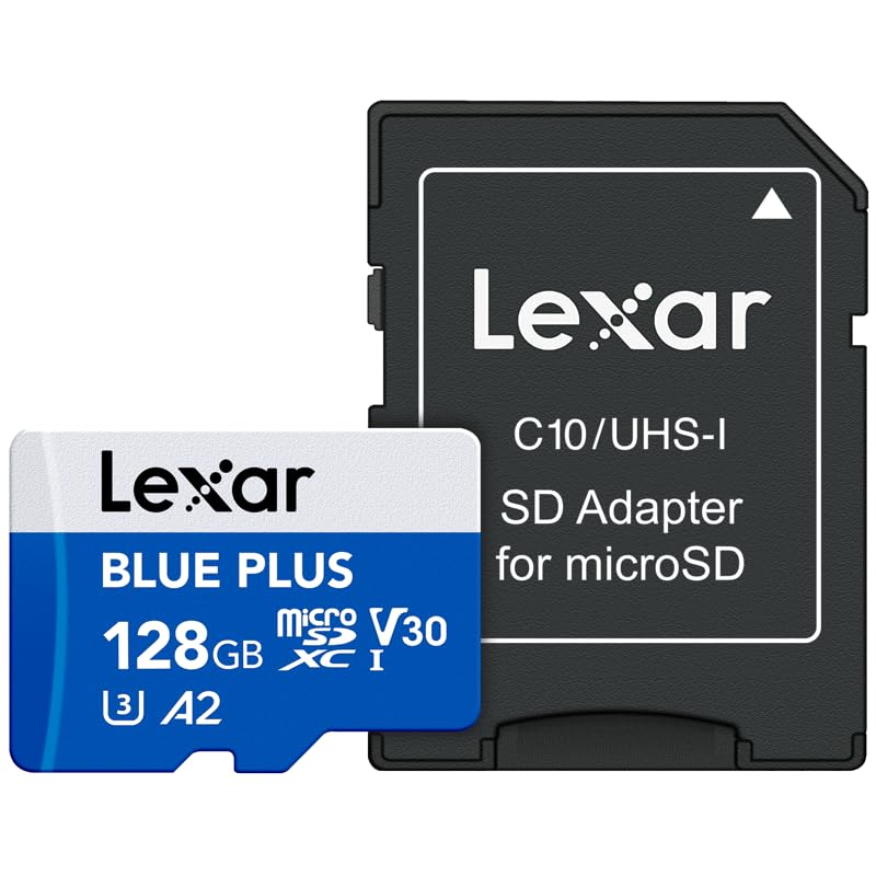 Lexar Blue Plus 128GB MicroSD Memory Card UHS-I with SD adapter, up to ...