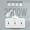 Portronics 2500W Power Plate Nano 3-in-1 Power Extender with 3 Universal Sockets, Individual Switches, 180° Flexible Cord, Child Safety Shutters, for Home, Office, Laptops, Mobiles & Appliances
