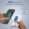 Portronics Power Shutter 10000mAh 15W Magnetic Wireless Charging Powerbank with in Built Type-C & 8 Pin Cable, 22.5W Fast Charging