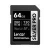 Lexar Professional 64GB Silver Pro SDXC UHS-II Memory Card C10, U3, V60 Upto 280MB/s Read SD Card