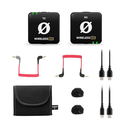 Rode Wireless Me Single  Ultra-Compact Wireless Microphone System with Built-in Microphones, Gain Assist Technology and 100 M Range for Filmmaking, Interviews and Content Creation