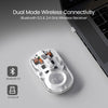 Portronics Toad 8 Transparent Wireless Bluetooth Mouse with Dual Wireless (BT + 2.4 GHz), Rechargeable Battery, Noise-Free Clicking, Show/Hide Desktop, Multi-Device Pair, Adjust Sensitivity White