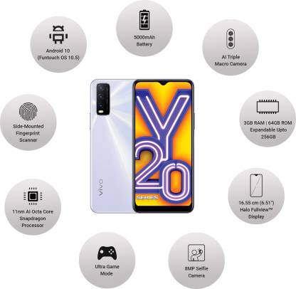 Vivo Y20i 3GB RAM,64GB Storage,4G Smart Phone