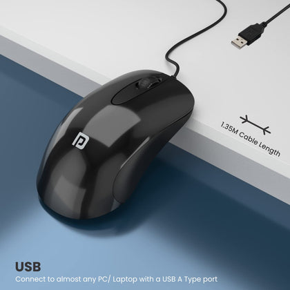 Portronics Toad 26 Mouse 1500 DPI Wired For Laptop Desktop POR 1630