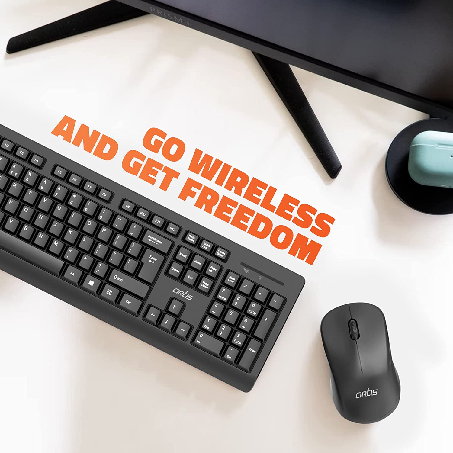 Artis WorkPro 66 Wireless Combo Keyboard & Mouse Plug & Play