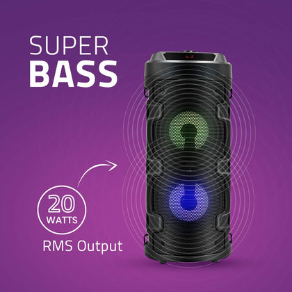 Artis MS301 Portable Bluetooth Speaker Party Time Wireless 20 Watts RGB Glow Lights