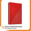 WD My Passport 2TB Portable Hard Disk With USB3.0,Automatic Backup Compatible with Windows & Mac-Red
