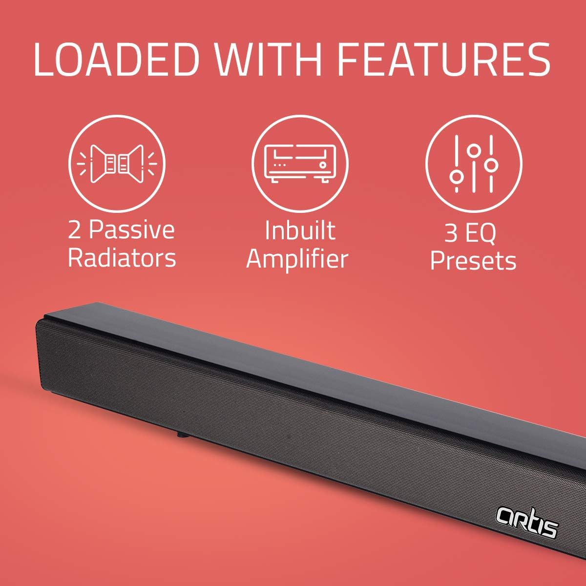 Artis BT-X5 Wireless Bluetooth Home Theatre Sound Bar With Built in  Amplifier 60 Watts