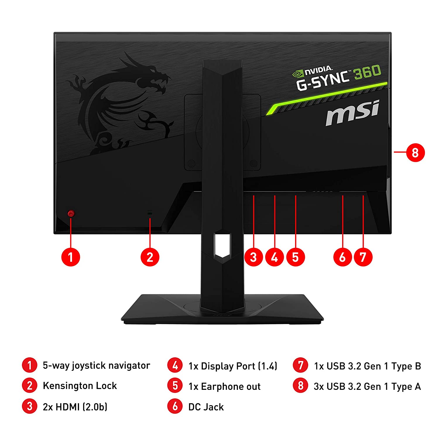 MSI Oculux NXG253R E Sports 360Hz Rapid IPS VESA,DP,HDMI Gaming Monitor 24.5