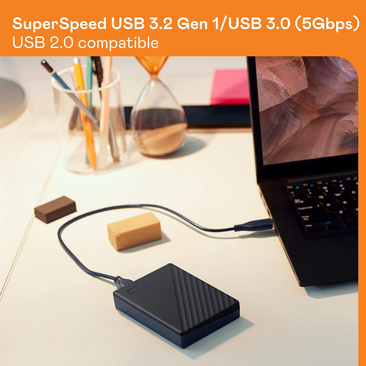 WD My Passport 5TB Portable Hard Disk With USB3.0,Automatic Backup